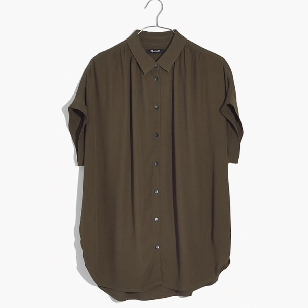 Madewell Central Shirt in Olive (Size S)
